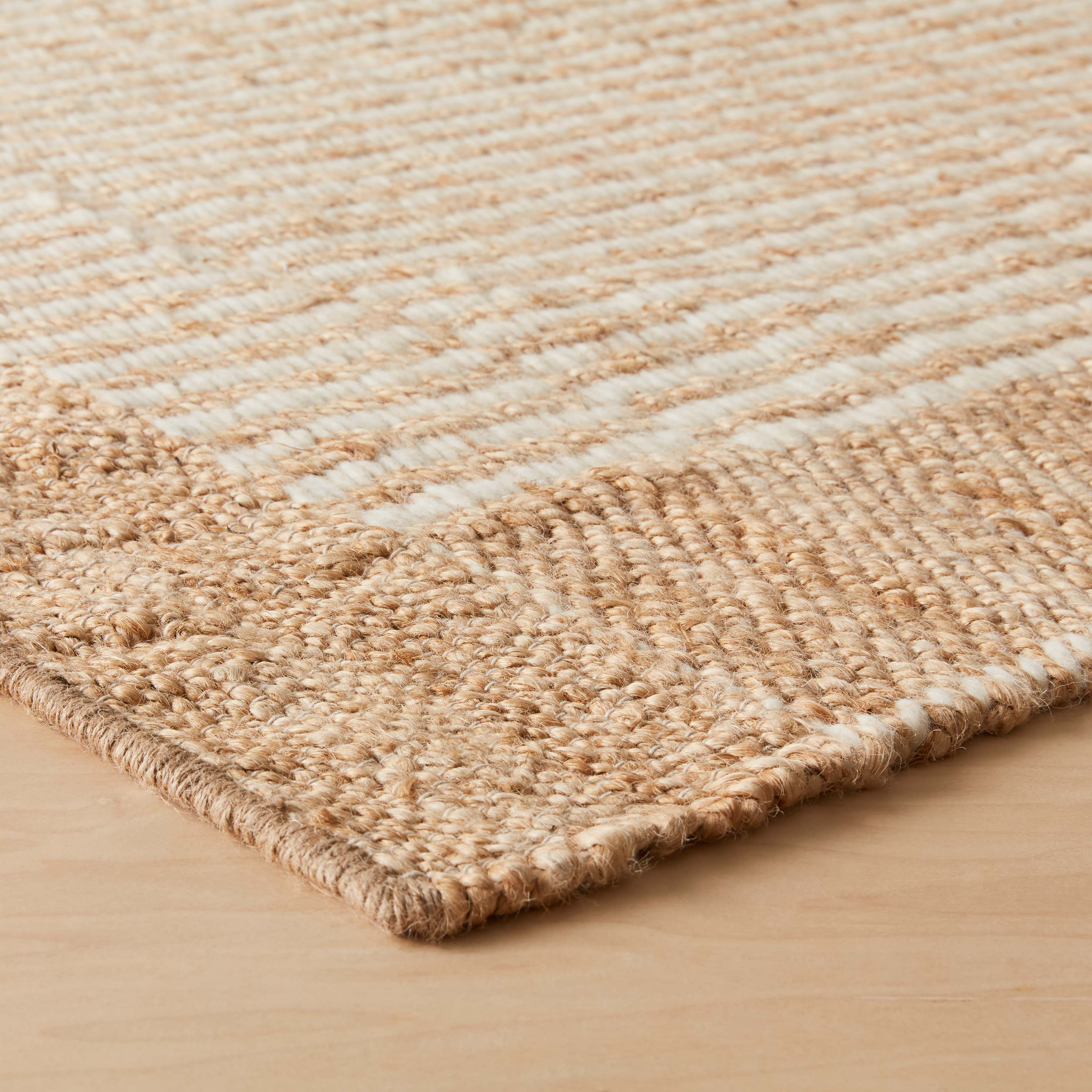 Handwoven Accent Rug with Subtle Stripes and Checkered Texture | Multiple Sizes