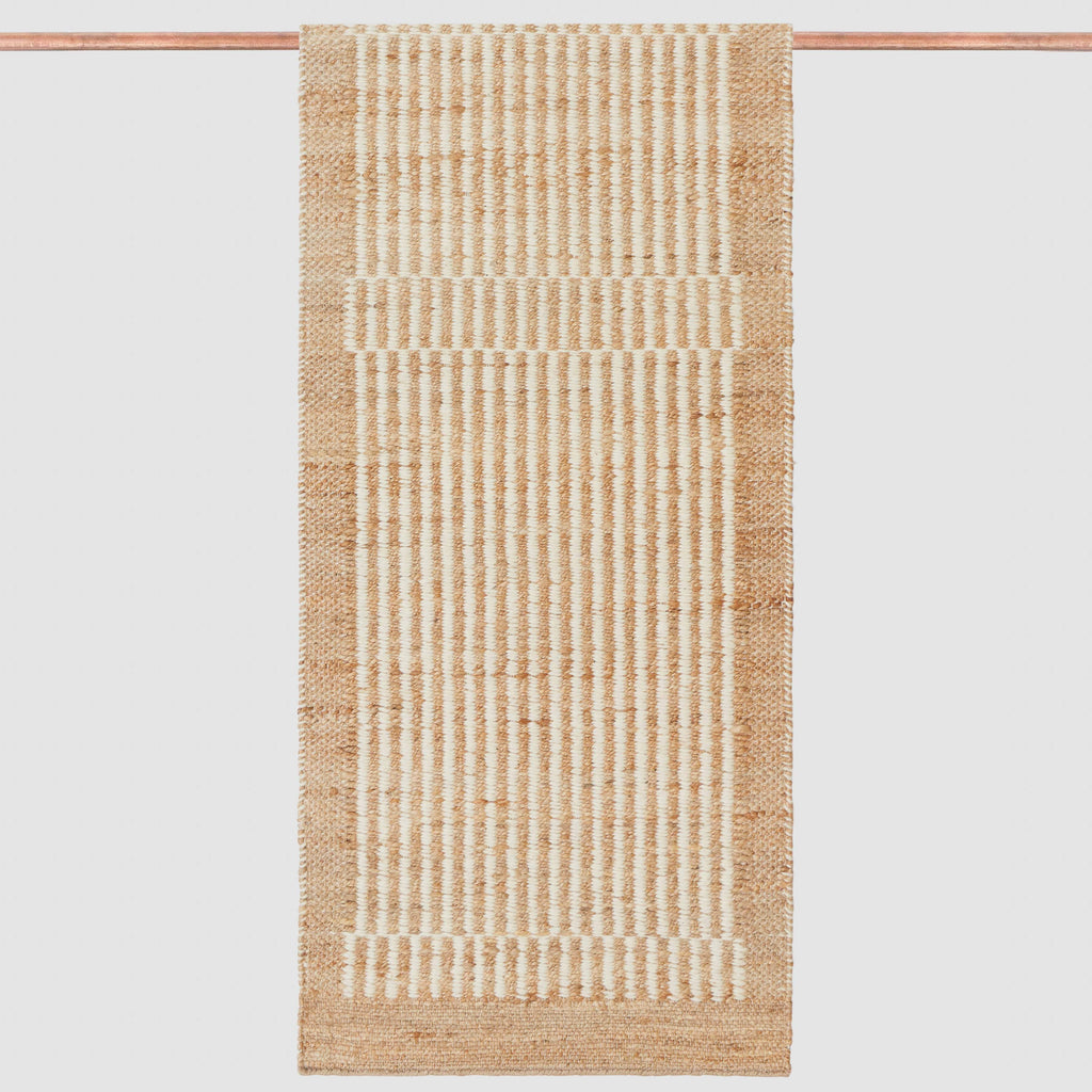 Handwoven Accent Rug with Subtle Stripes and Checkered Texture | Multiple Sizes