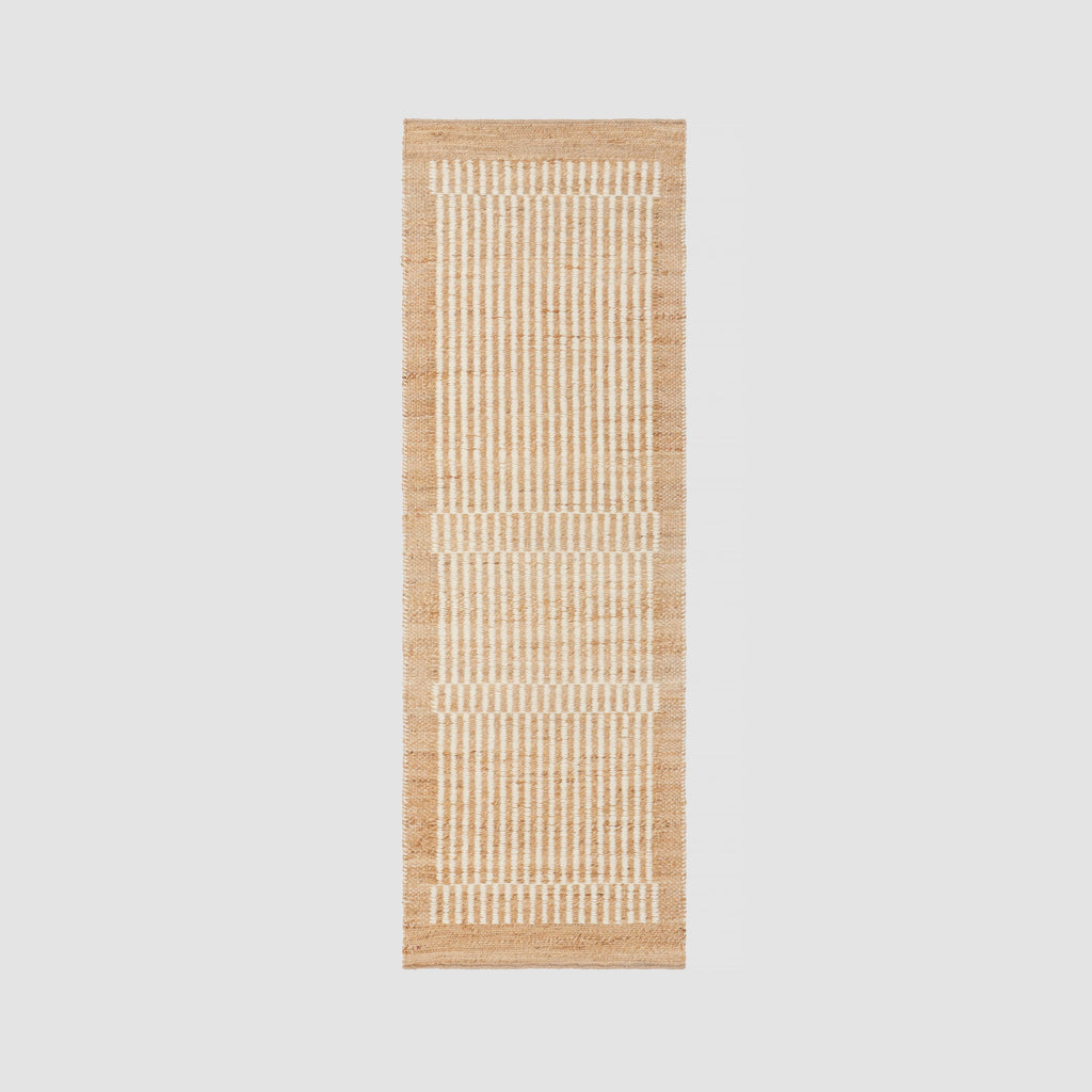 Handwoven Accent Rug with Subtle Stripes and Checkered Texture | Multiple Sizes