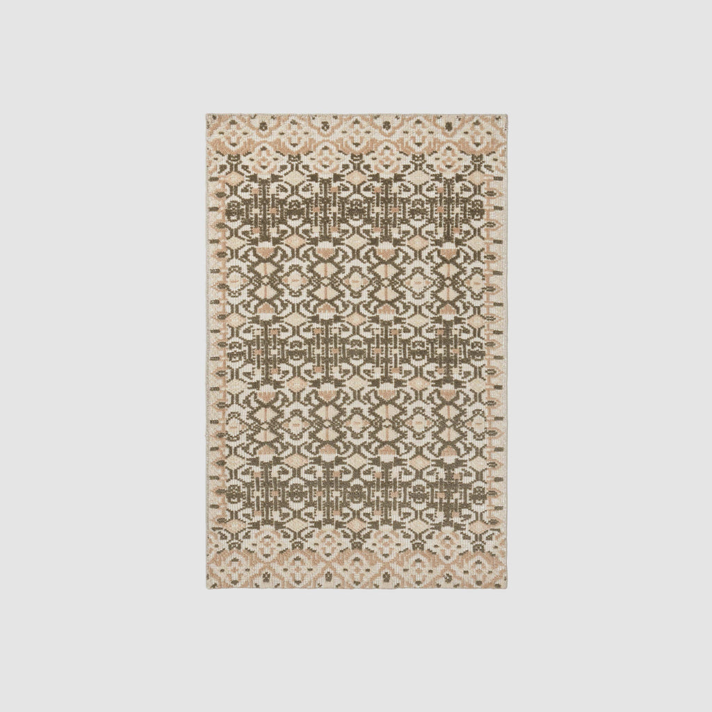 Handwoven Rug with Classic Repeating Pattern and Framed Borders | Multiple Sizes
