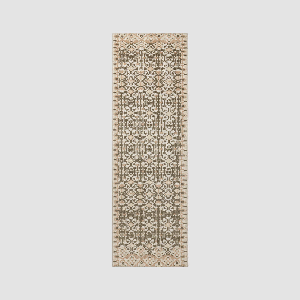 Handwoven Rug with Classic Repeating Pattern and Framed Borders | Multiple Sizes