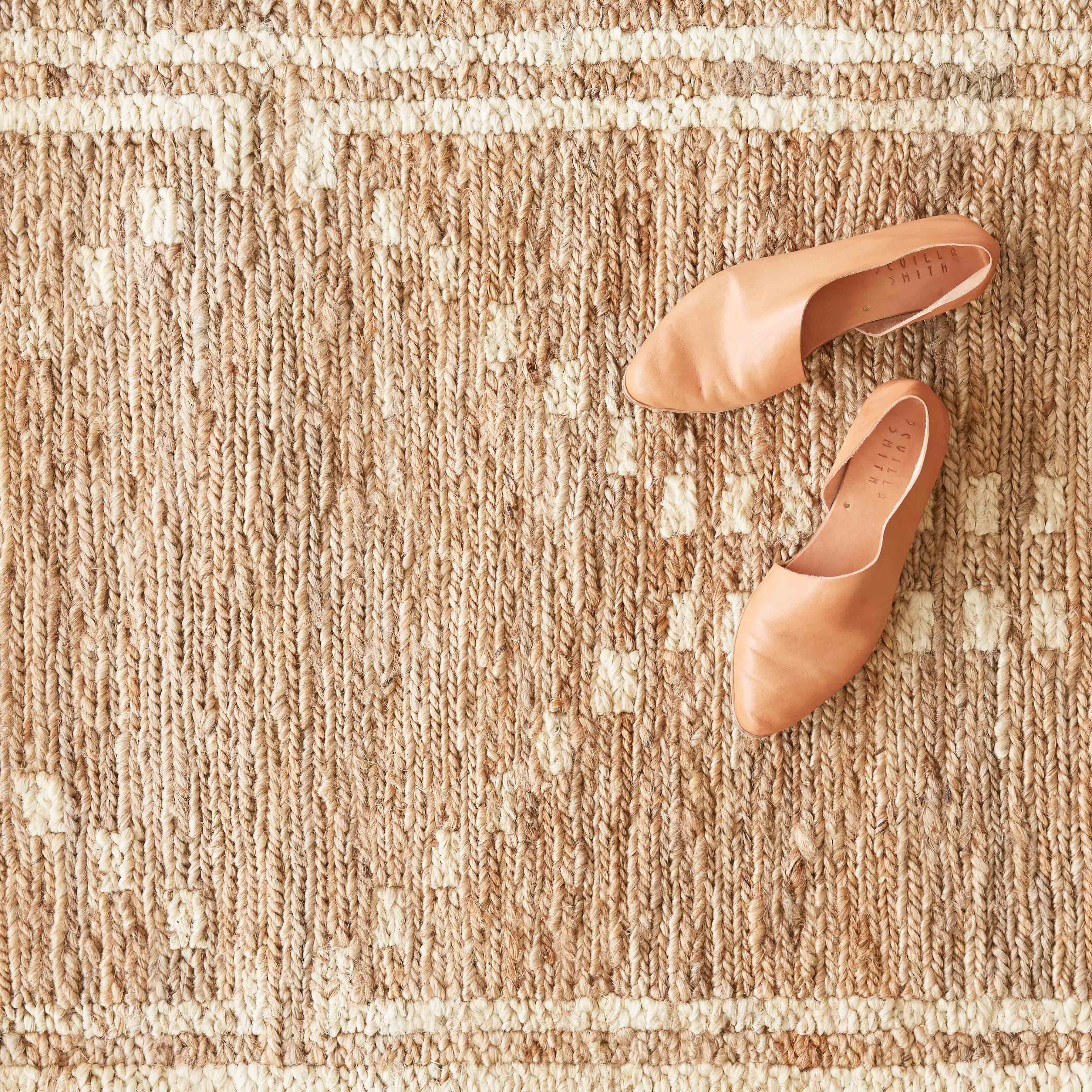 Handwoven Runner Rug with Subtle Pattern and Framed Details | 2.5 x 8 ft