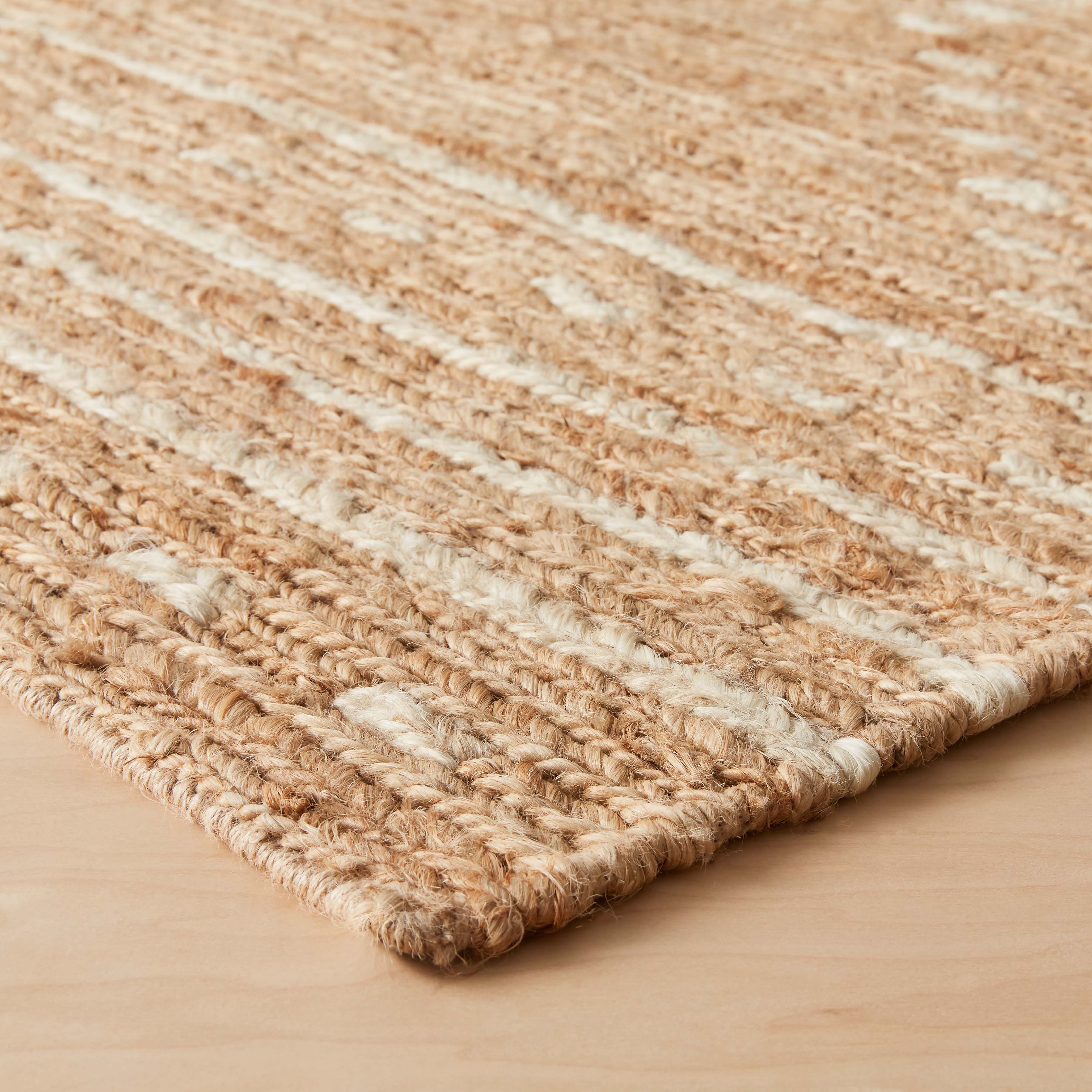 Handwoven Runner Rug with Subtle Pattern and Framed Details | 2.5 x 8 ft