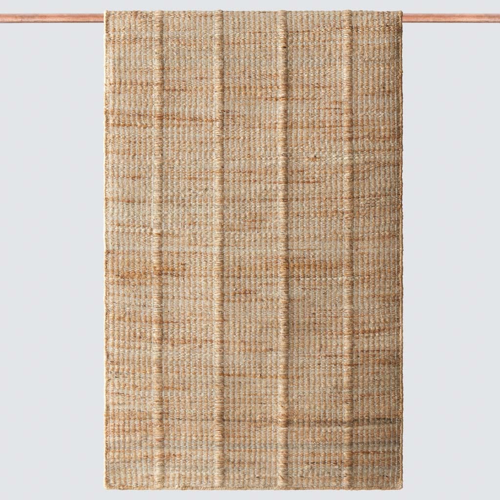 Minimal Handwoven Rug with Subtle Vertical Texture | Multiple Sizes