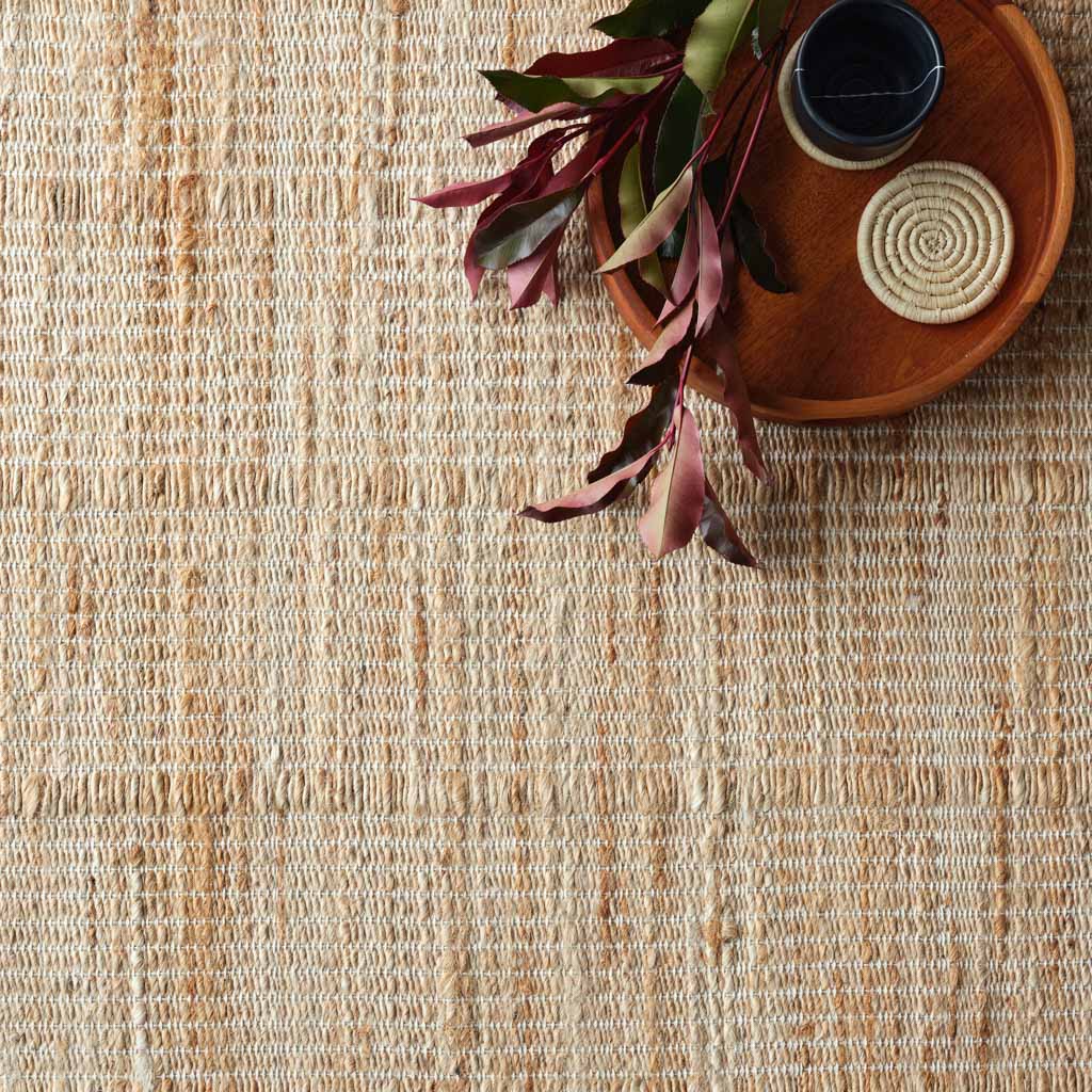 Minimal Handwoven Rug with Subtle Vertical Texture | Multiple Sizes