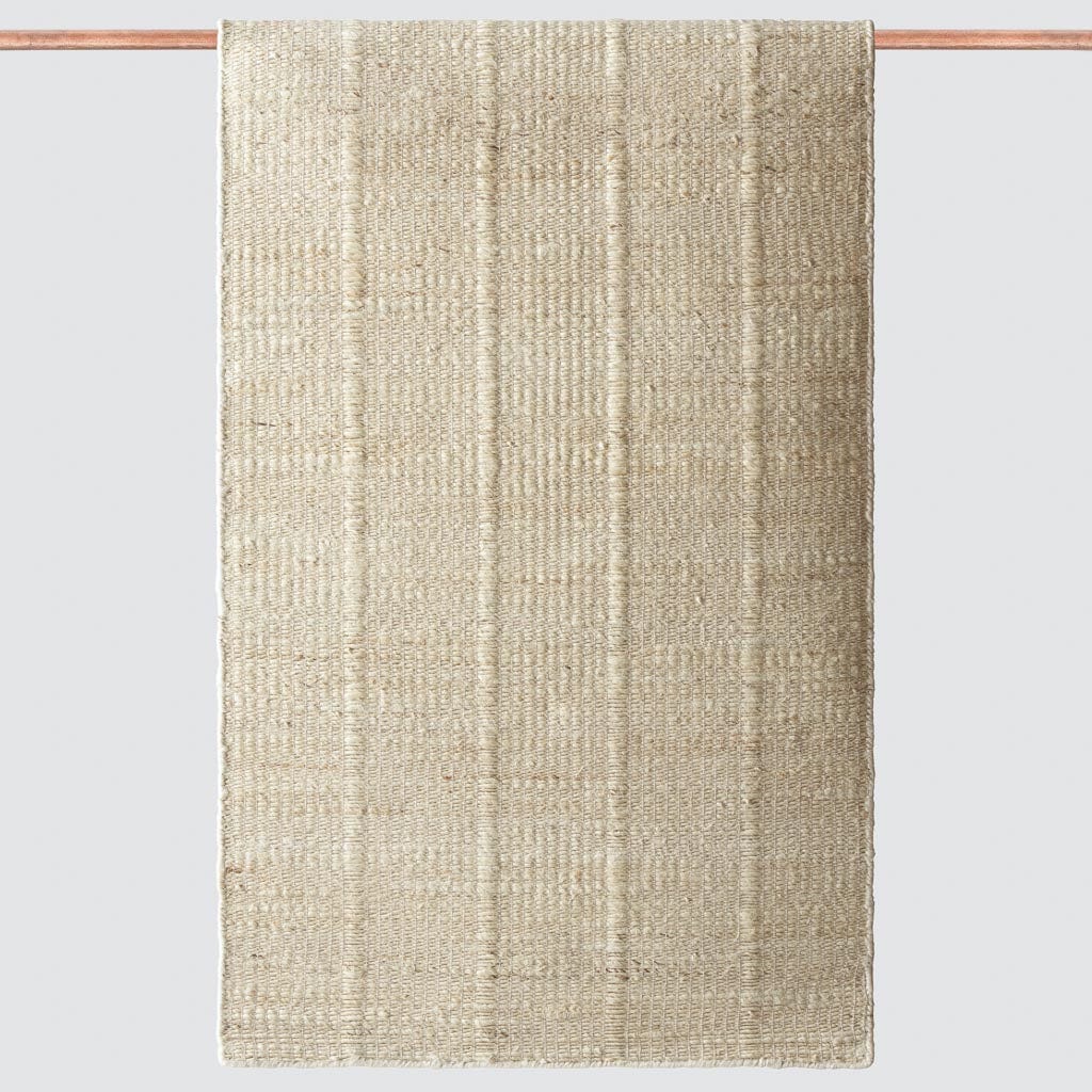 Minimal Handwoven Rug with Subtle Vertical Texture | Multiple Sizes