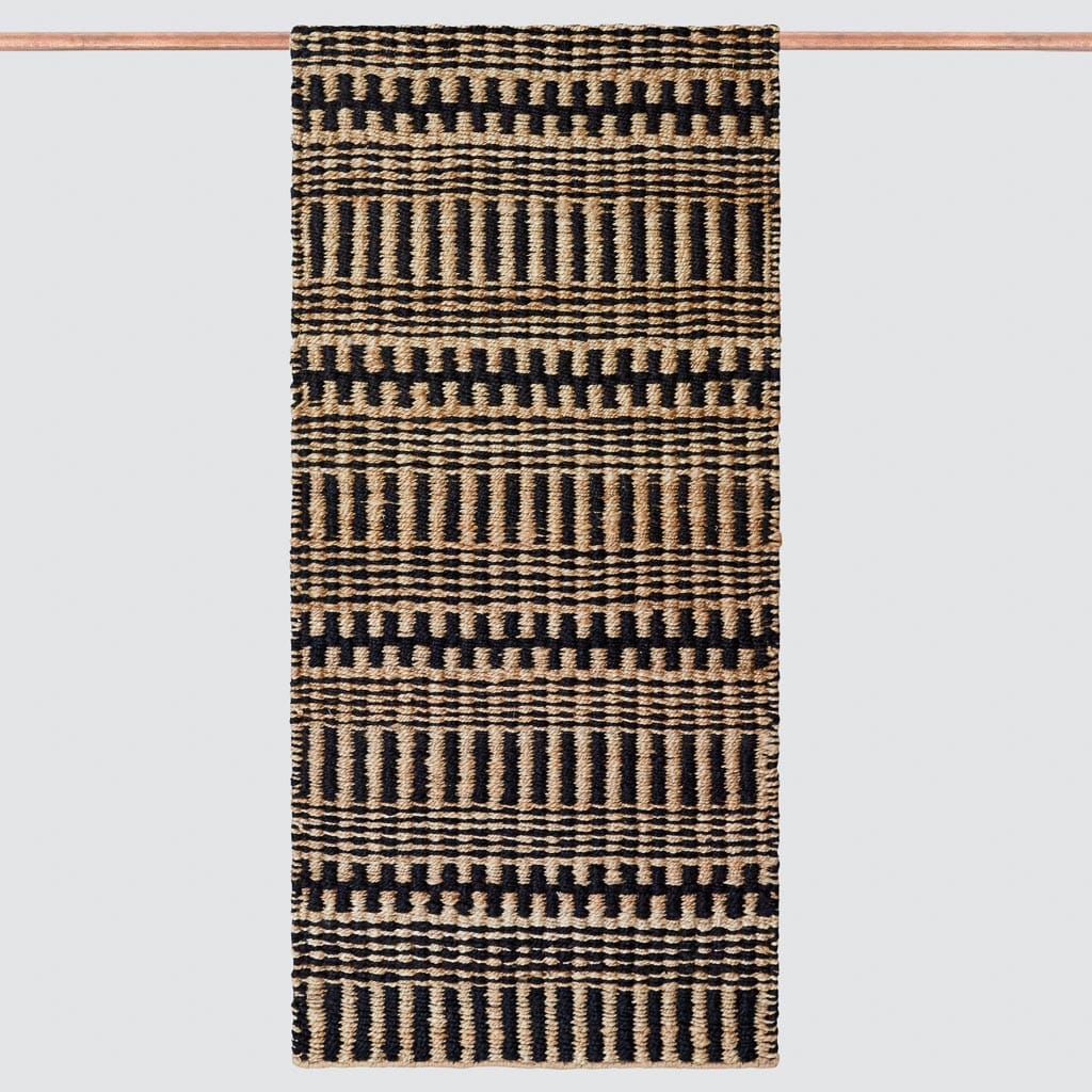 Handwoven Runner Rug with Bold Horizontal Stripes | 2.5 x 8 ft