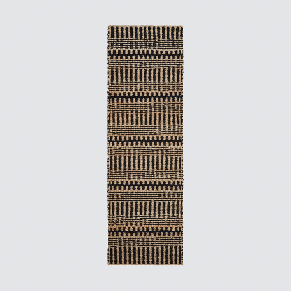 Handwoven Runner Rug with Bold Horizontal Stripes | 2.5 x 8 ft