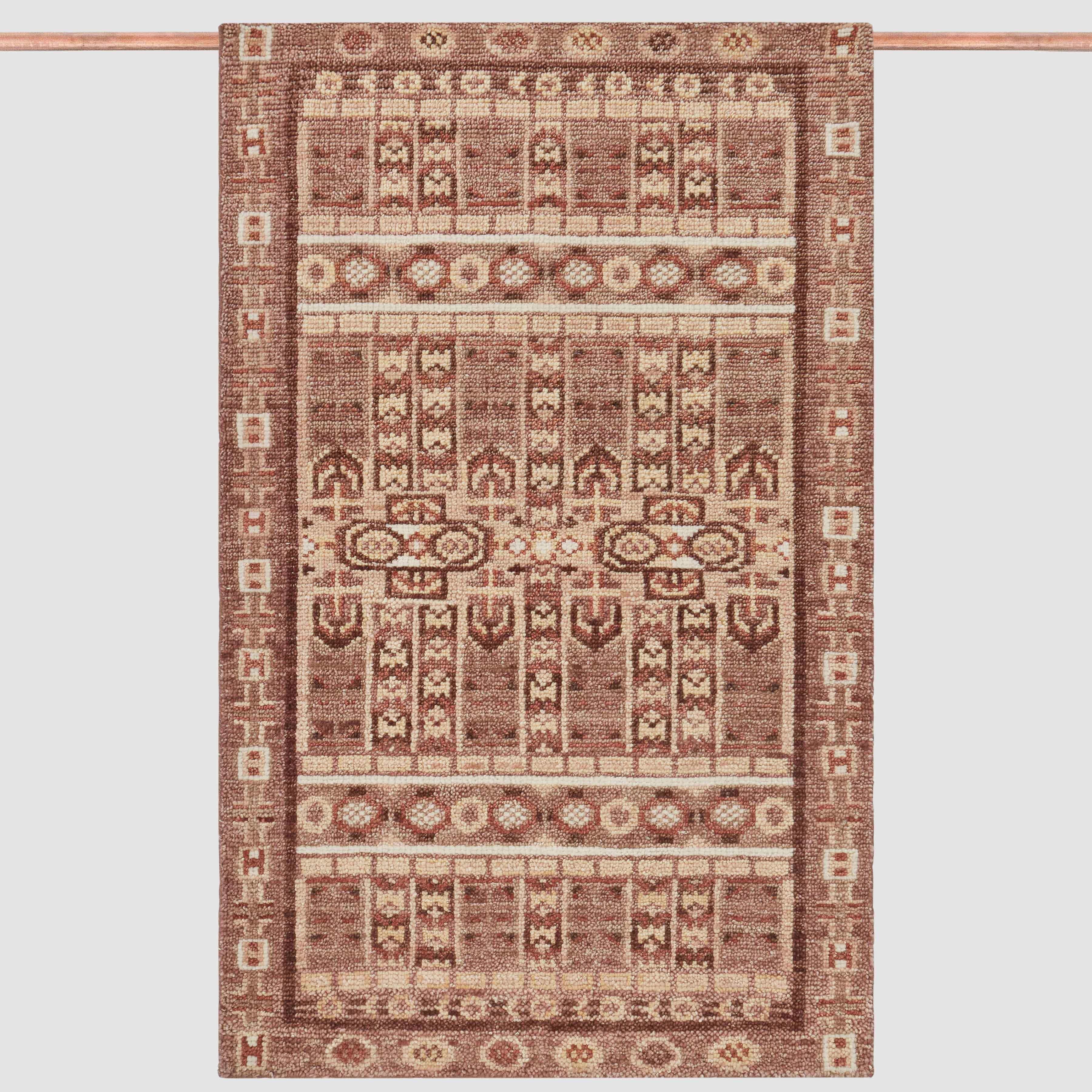 Handwoven Rug with Vintage-Inspired Geometric Pattern | Multiple Sizes Available
